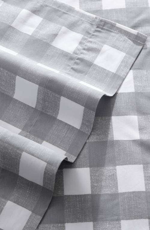 Eddie Bauer Lakehouse Plaid 200 Thread Count 100% Cotton Percale Sheet Set In Medium Grey