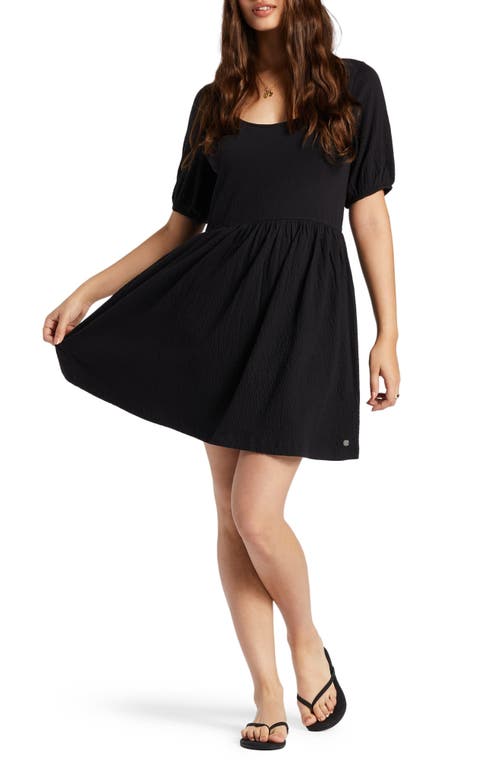 Roxy All My Dreams Puff Sleeve Minidress in Anthracite