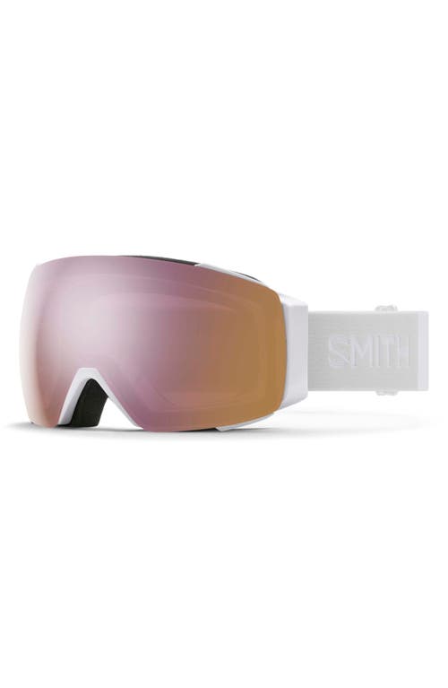 Shop Smith I/o Mag™ 154mm Snow Goggles In White/chromapop Rose Gold