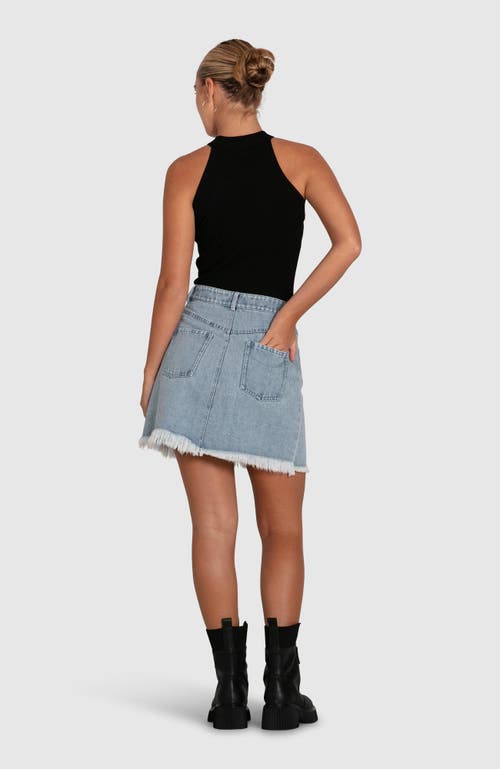 Belle & Bloom Dance With Me Denim Mini Skirt In Stonewash
