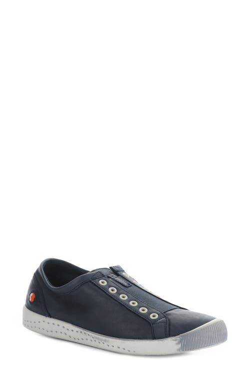Irit Low Top Sneaker in Navy Washed Leather