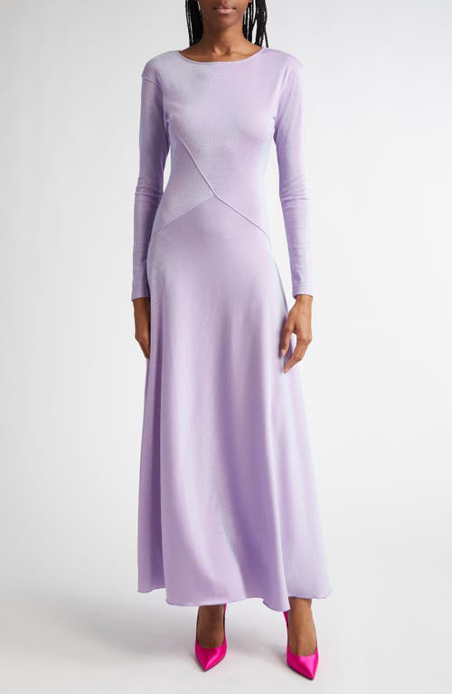 MACCAPANI The Juls Metallic Long Sleeve Dress in Lurex Lilac 