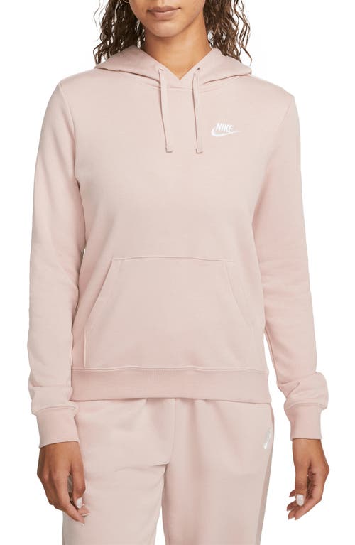 Nike Sportswear Club Fleece Hoodie in Pink Oxford/White
