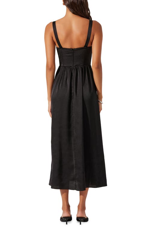 Shop Astr The Label Pleated Bustier Midi Dress In Black