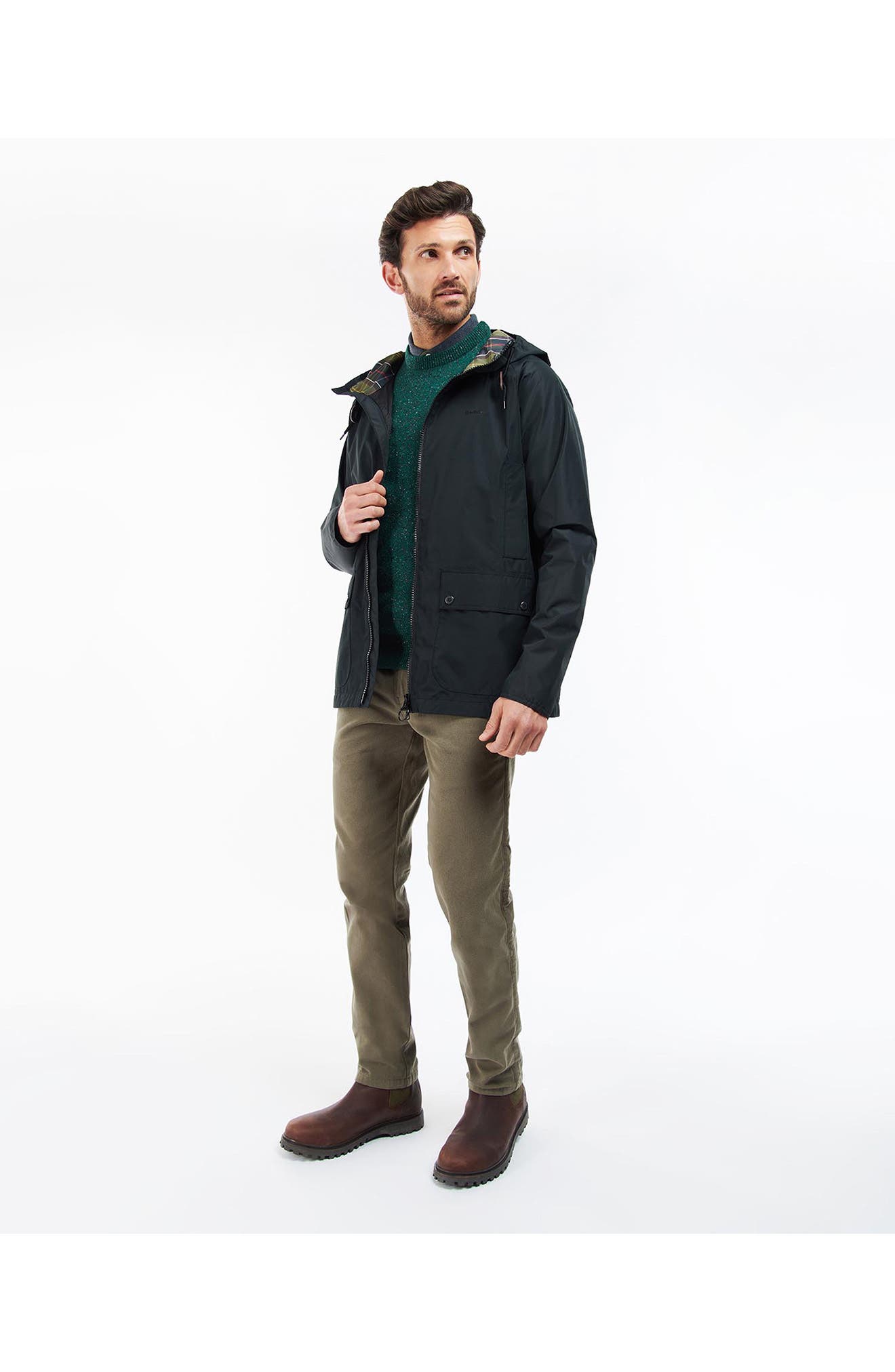Barbour Men's Hooded Domus Jacket - Black/Classic - Size L