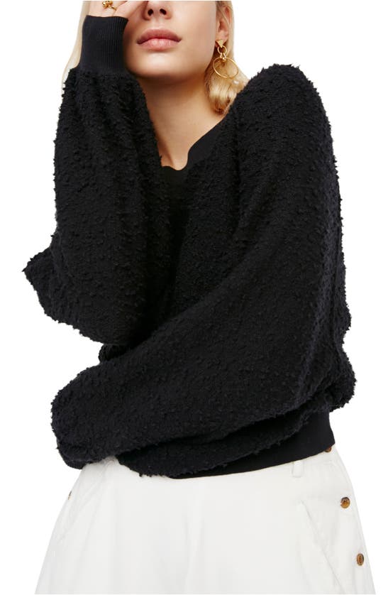 Shop Free People Found My Friend Bouclé Pullover In Black