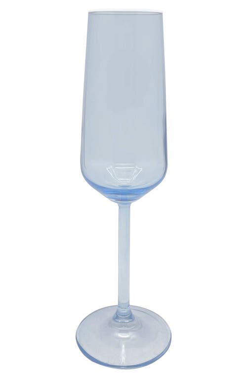 Mariposa Fine Line Set Of 4 Glass Champagne Flutes In Blue
