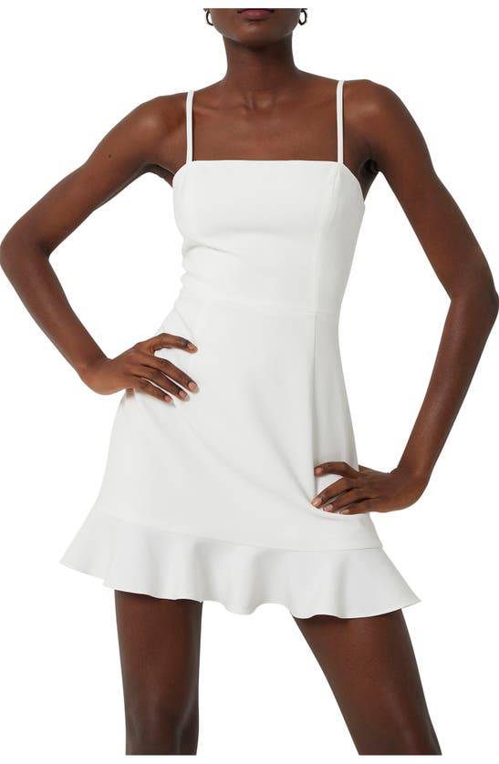 Shop French Connection Whisper Frill Hem Dress In 10-summer White