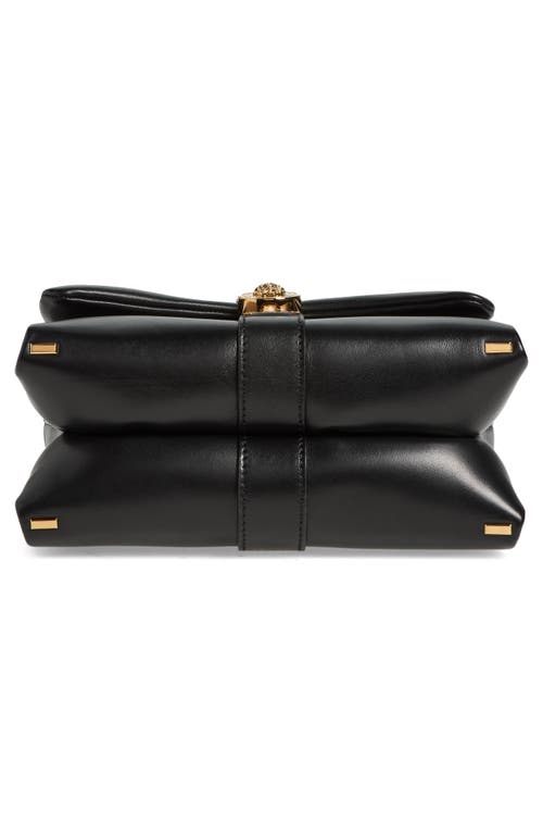 Versace Kleio Flap Leather Chain Shoulder Bag In Black- Gold