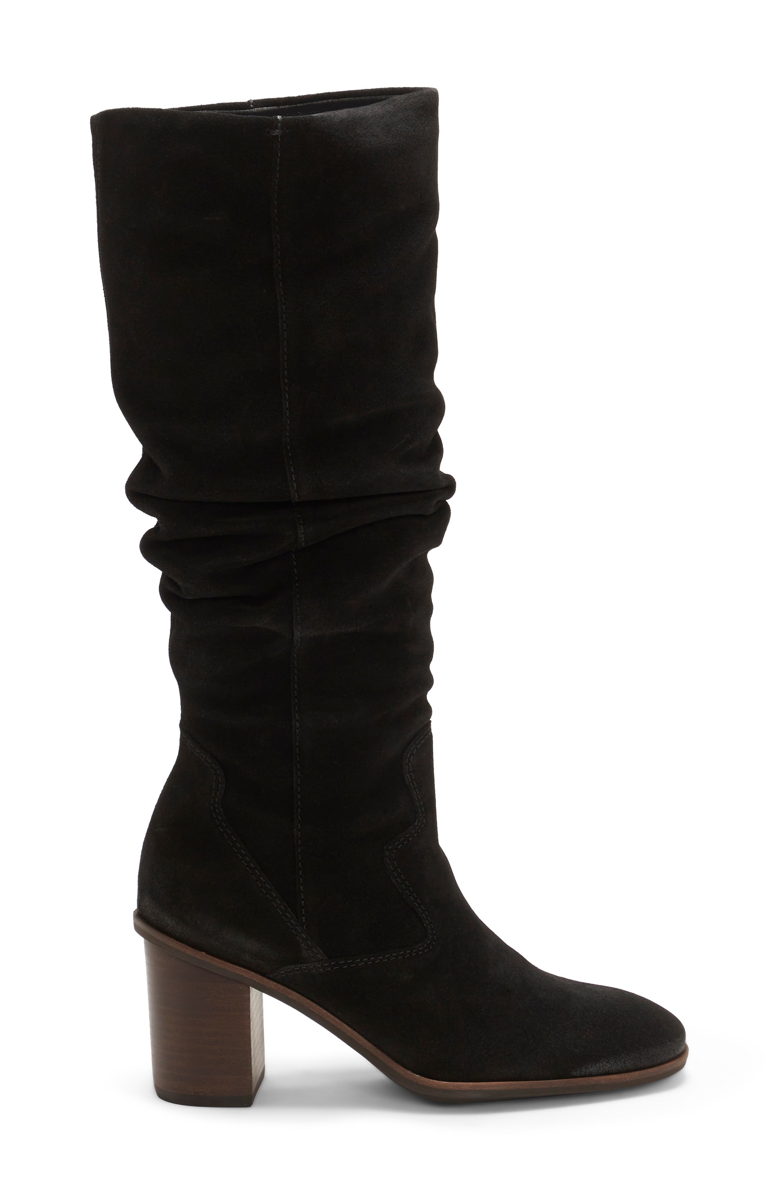 mid calf black platform boots