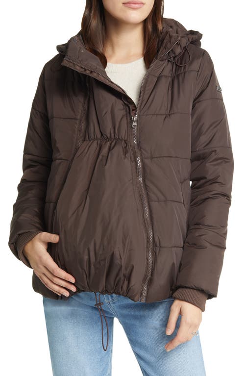 Modern Eternity Leia 3-in-1 Water Resistant Maternity/Nursing Puffer Jacket with Removable Hood in Dark Chocolate