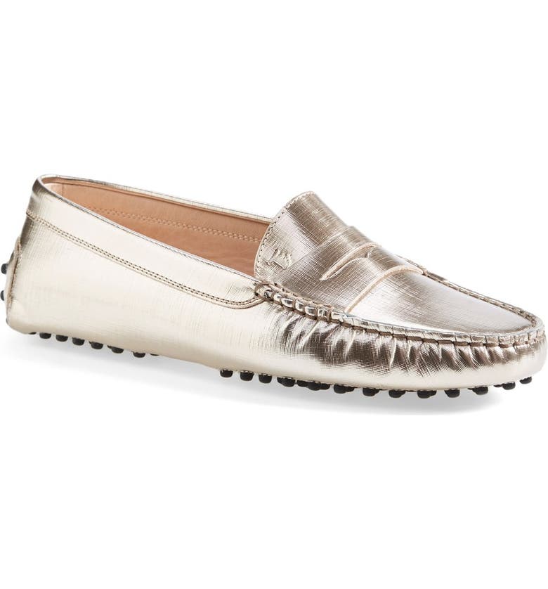 Tod's 'Gommini' Metallic Leather Penny Loafer | Nordstrom