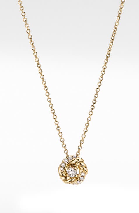 Petite Infinity Pendant Necklace in 18K Gold with Diamonds