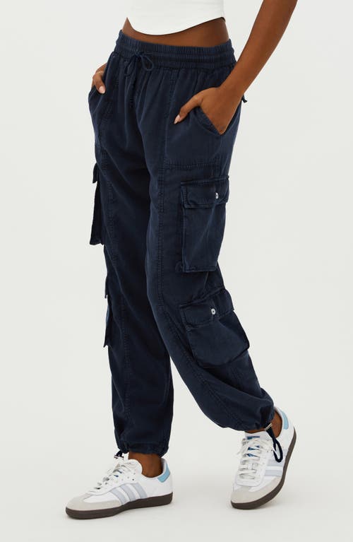 Shop Beach Riot Cassius Stretch Cotton Cargo Pants In Ultramarine