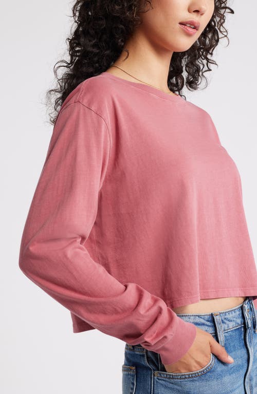 Shop Bp. Oversize Crewneck Crop T-shirt In Pink Mauve