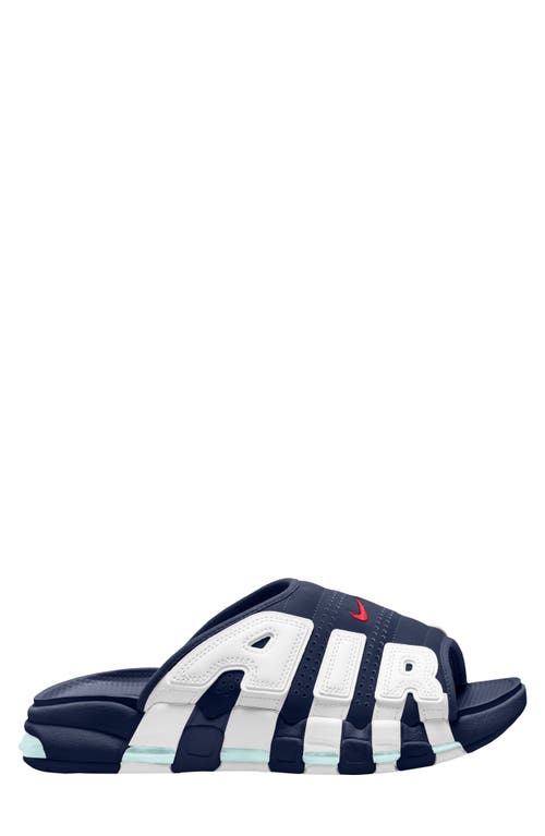 Shop Nike Air More Uptempo Slide Sandal In Midnight Navy/university Red