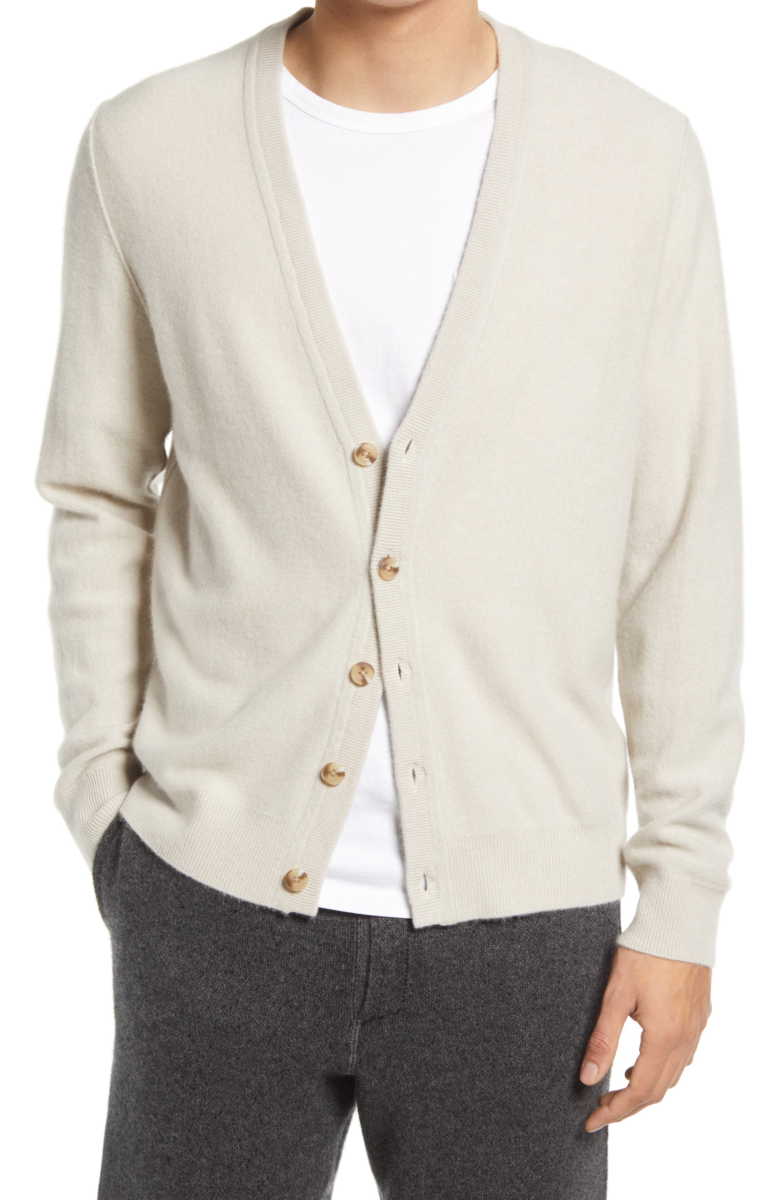 mens cashmere cardigan sweater with pockets