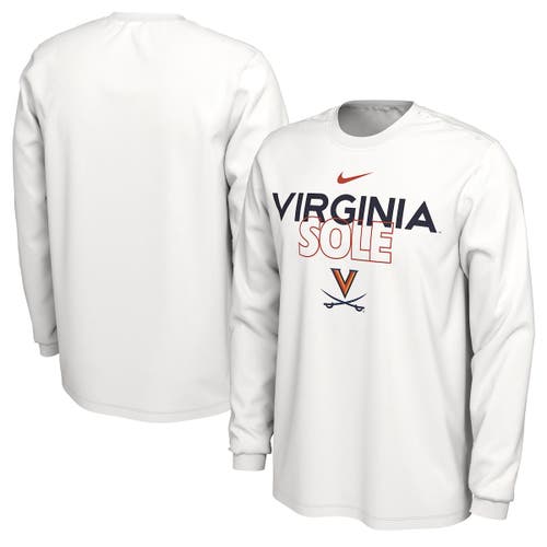 Nike White Virginia Cavaliers 2023 On Court Bench Long Sleeve T-Shirt