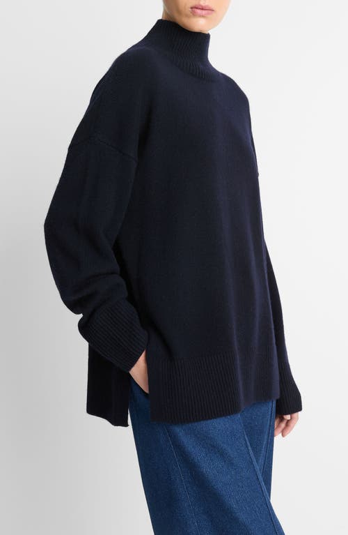 Shop Vince Funnel Neck Wool & Cashmere Sweater In Coastal