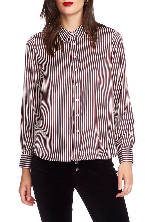 Crosby Stripe Button-Up Shirt in Soft Ecru