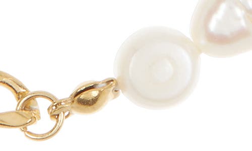 Shop Ed Jacobs Nyc Imitation Pearl & Curb Chain Necklace In Gold/pearl