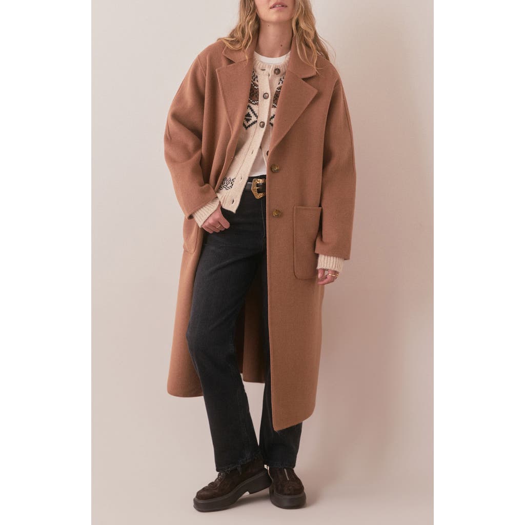 Marine Layer Colette Longline Coat In Camel