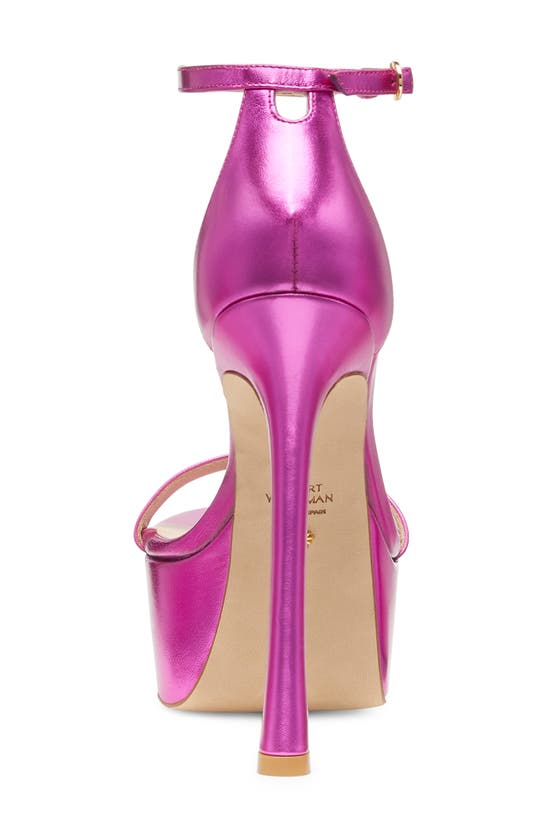 Stuart Weitzman Nudistcurve Hollywood Ankle-strap Platform Sandals In Azalea