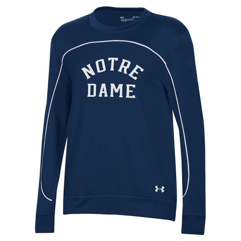Shop Under Armour Navy/ Notre Dame Fighting Irish Colorblock Pullover Sweatshirt