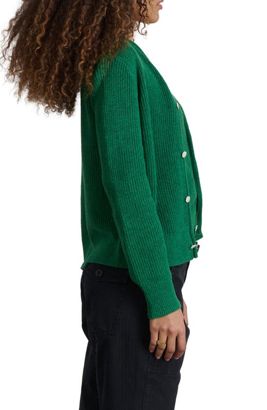 Alex Mill Chunky Cotton Cardigan In Verdant Green