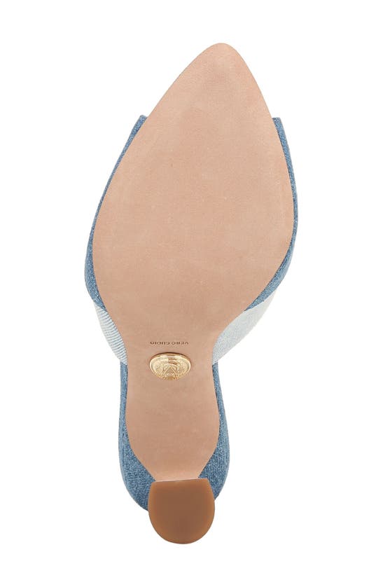 Shop Veronica Beard Thora Pointed Toe Slide Sandal In Blue Multi