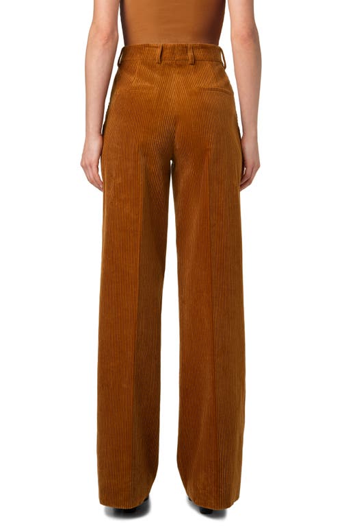 Akris Punto Chiaro Corduroy Straight Leg Pants In Cognac