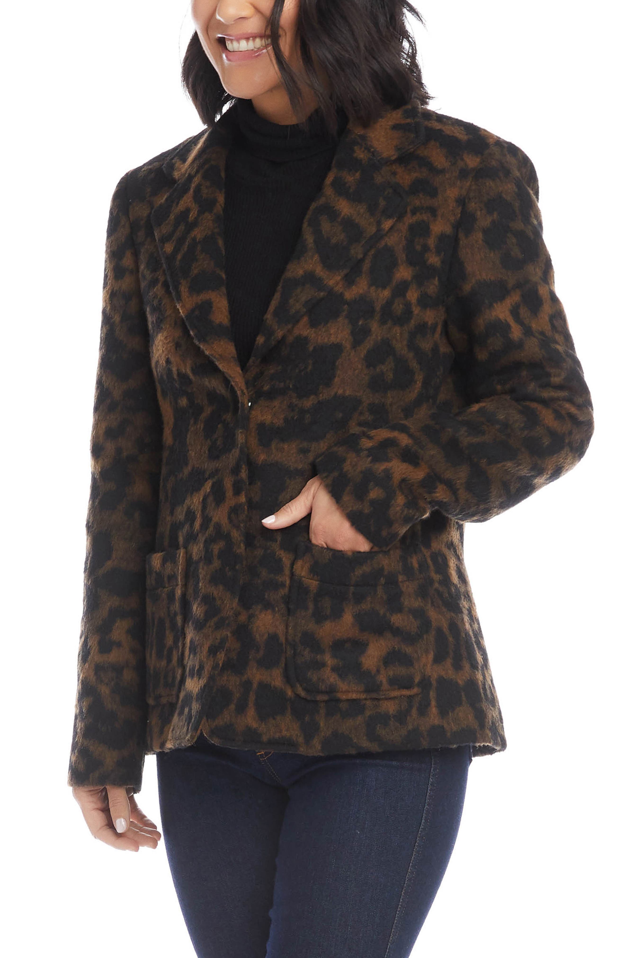 black leopard print blazer