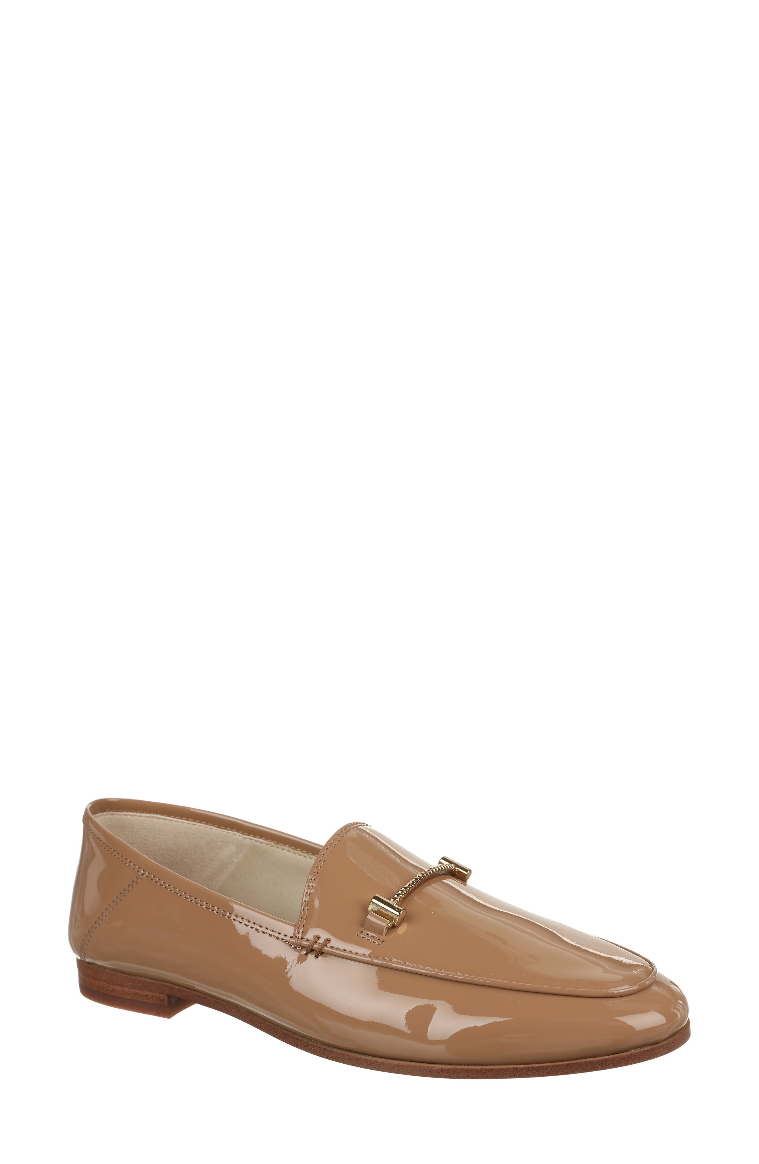 Natural Bottega Veneta Embellished Patent-leather Loafers in Cream Womens Shoes Flats and flat shoes Loafers and moccasins 