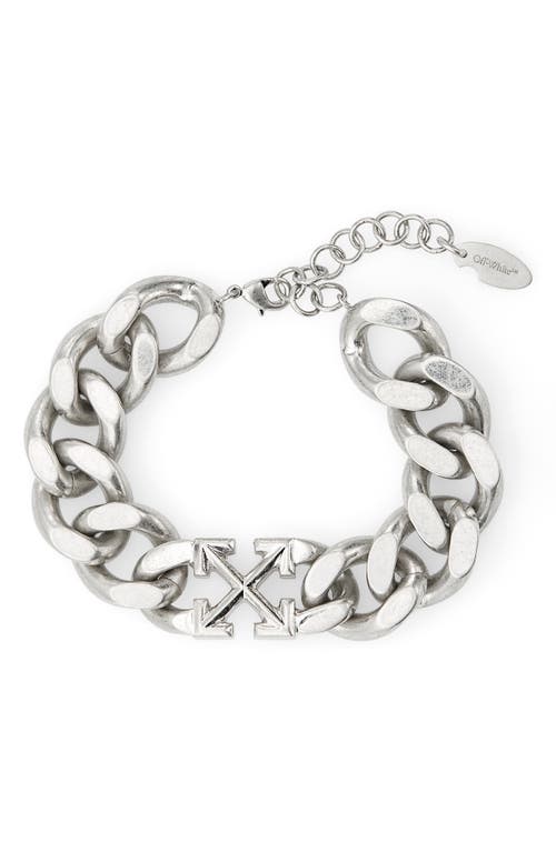 Off-White Arrows Curb Chain Bracelet in Silver