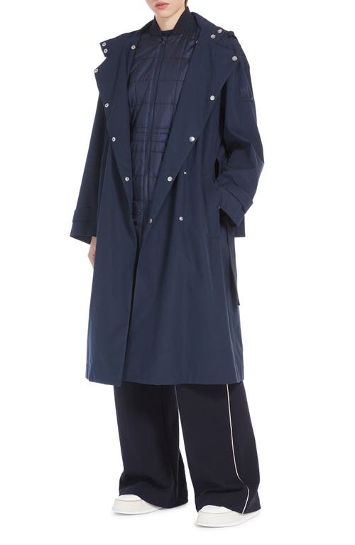 Shop Max Mara Leisure Carter Trench Coat With Quilted Bib In Midnight Blue