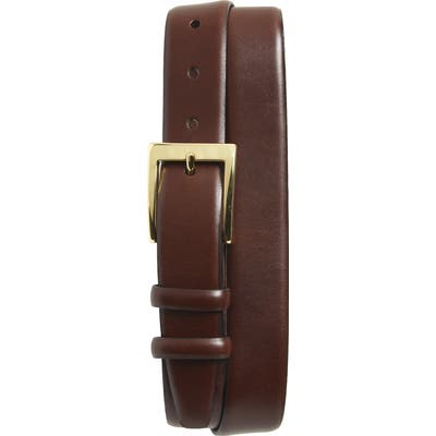 Torino Double Buckle Leather Belt, Brown