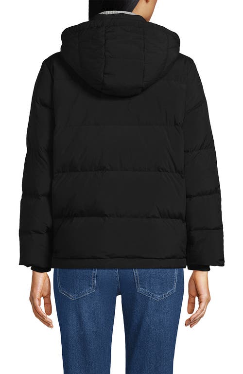 Shop Lands' End Wide Channel 600 Down Puffer Jacket In Black