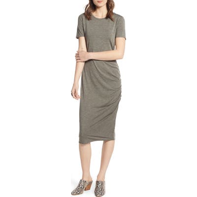 Treasure & Bond Side Ruched Body-Con Dress, Green