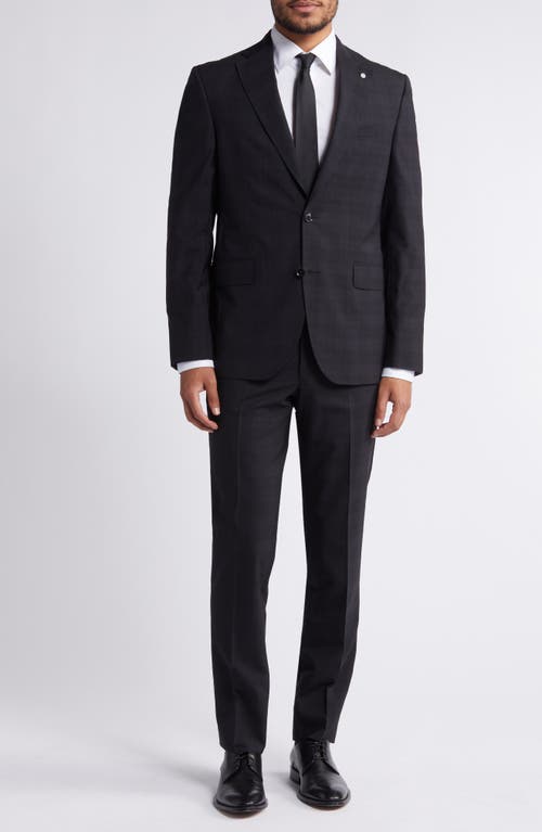 Shop Ted Baker London Roger Extra Slim Fit Plaid Wool Suit In Black