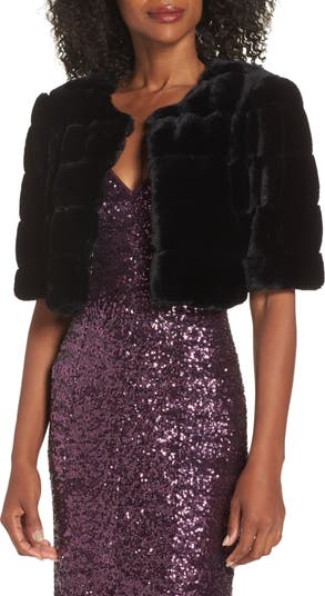 Eliza J Faux Fur Crop Jacket Nordstrom