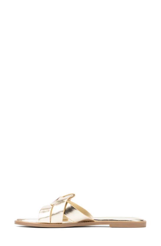 Fashion To Figure Tiana Slide Sandal In Gold
