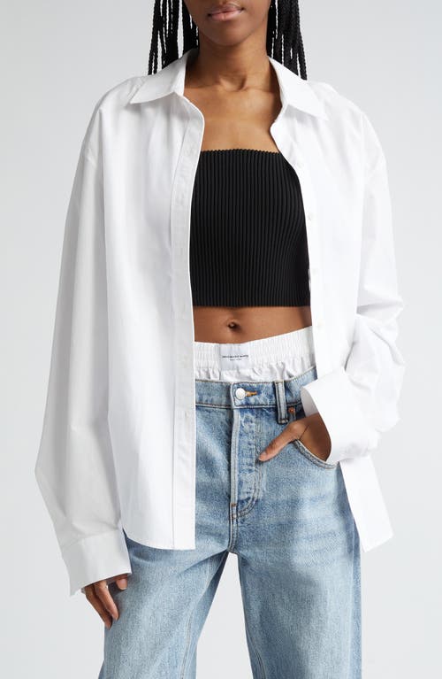Alexander Wang Rib Camisole & Button-Up Shirt Black/White at Nordstrom,