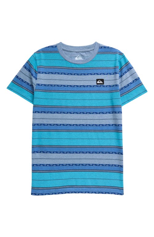 Shop Quiksilver Kids' Fade Stripe Cotton Blend T-shirt In Flint Stone Heather