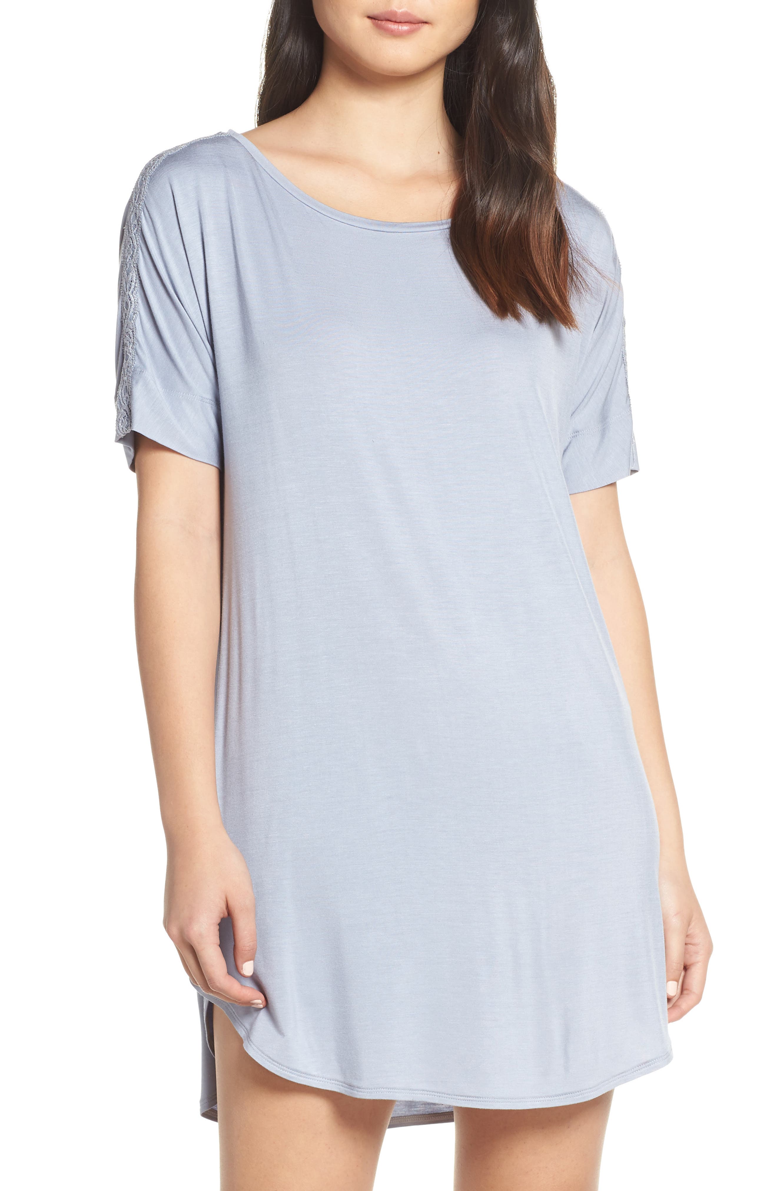 Natori Feathers Essential Sleep Shirt, Blue