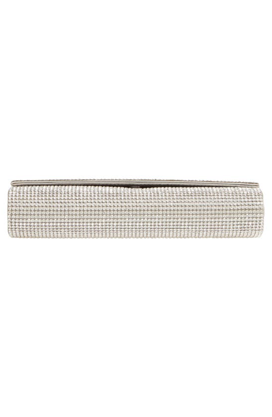 Shop Judith Leiber Couture Fizzoni Beaded Clutch In Silver Rhine