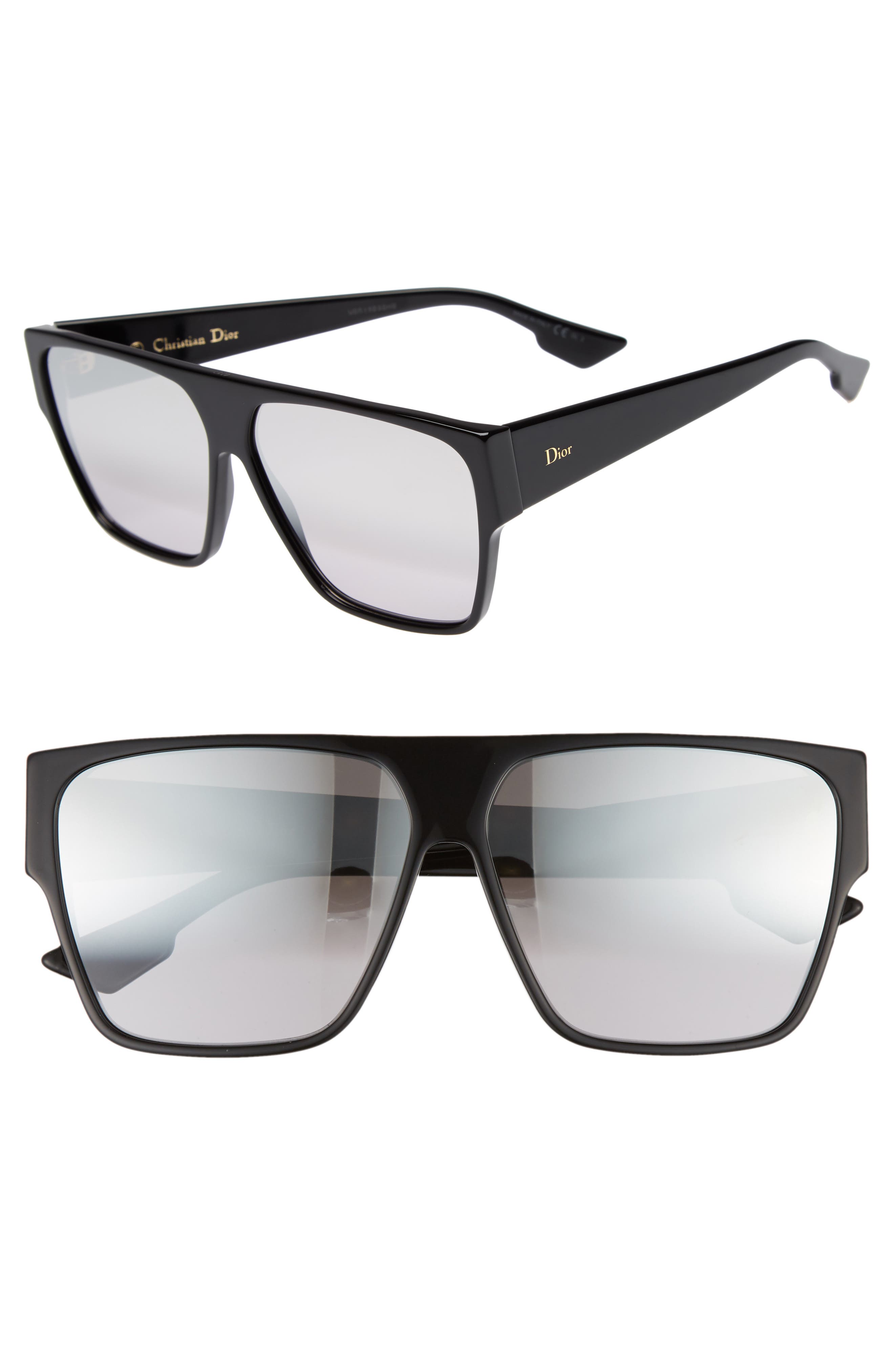 Dior 62mm Flat Top Square Sunglasses 