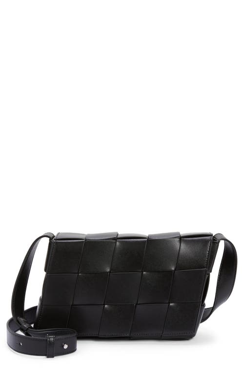 Bottega Veneta Medium Speed Cassette Leather Crossbody Bag in 8803 Black-Silver at Nordstrom