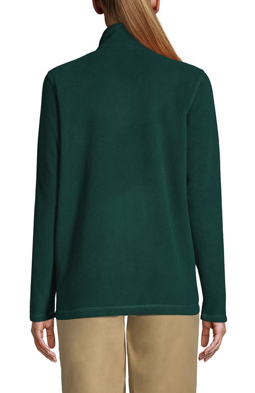 Shop Lands' End School Uniform Young  Lightweight Fleece Quarter Zip Pullover In Evergreen