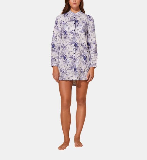 Vilebrequin Riviera Printed Shirtdress In Encre