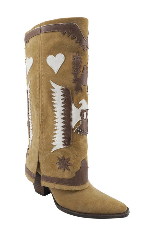 Hungria Knee High Western Boot in Natural